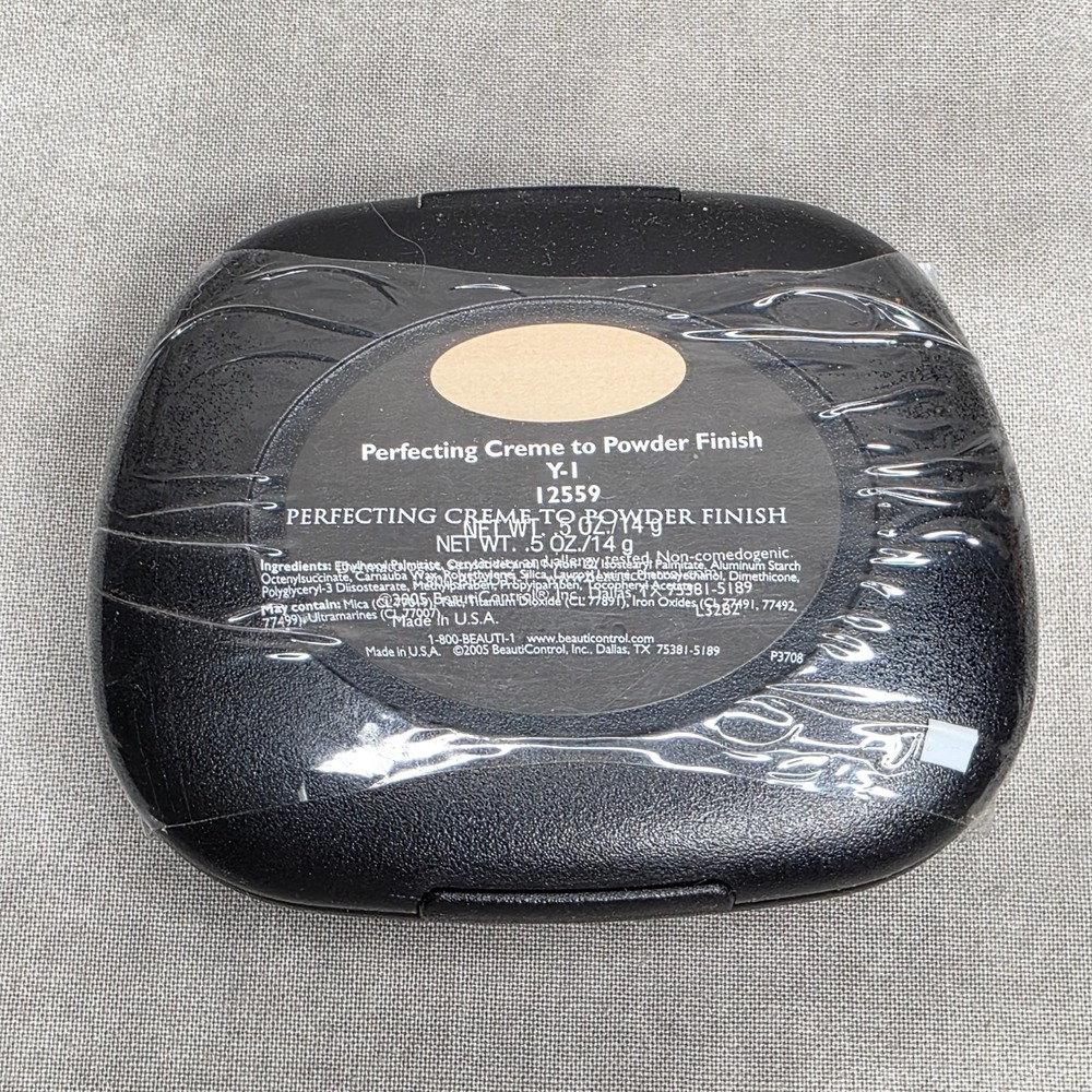 BeautiControl Perfecting Creme to Powder Finish Foundation Y-1 12559 .5oz SEALED